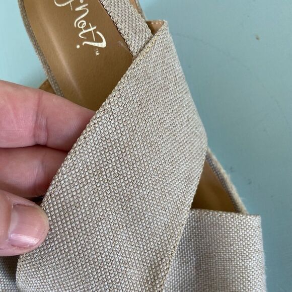 NEUTRAL TAN/BEIGE ESPADRILLE cork platform wedge - Picture 9 of 13